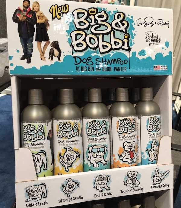 Big & Bobbi shampoos on display at Global Pet Expo. (Photo courtesy Big & Bobbi)