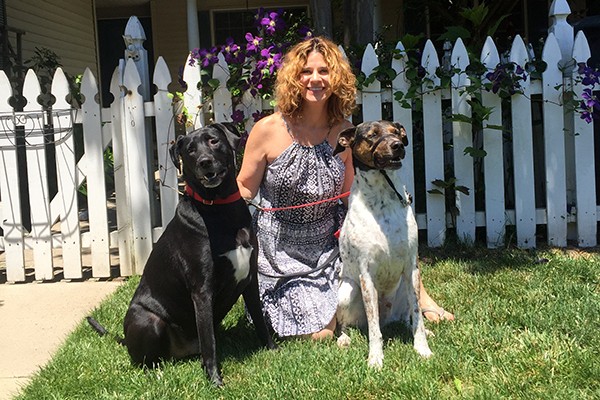 NMPGA Founder Amy Yates and her dogs, Harry and Ticker. 