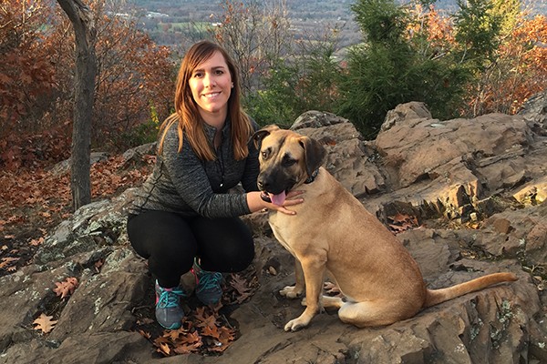 NMPGA Volunteer Ashleigh Oiumette and her Clayton pup, Max.