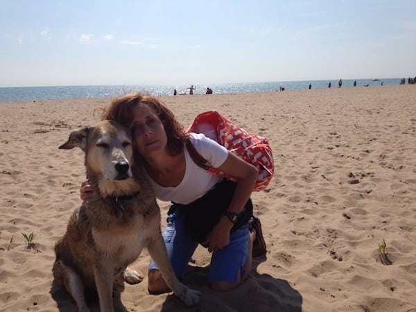 Fargo and I during our last beach trip together. (Photo courtesy Chris Corrigan Mendez)