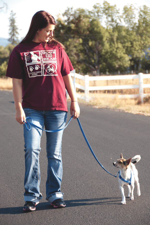Trainer Chelsey and hearing dog Gracie. (Photo courtesy Dogs for the Deaf)
