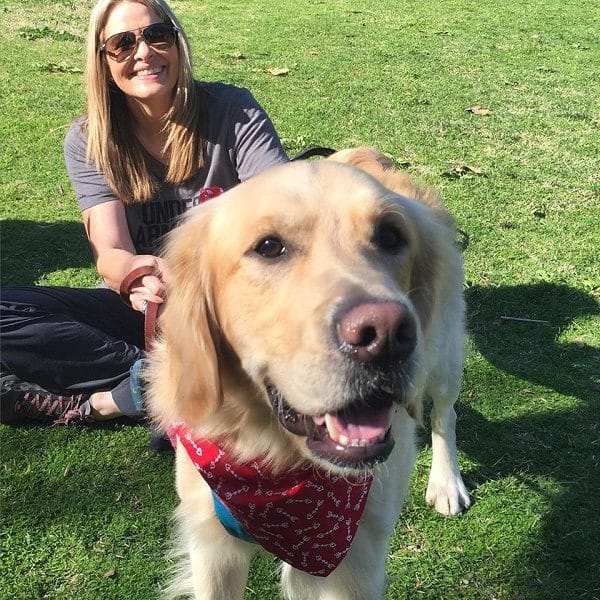 Anne Beck, who has been a loving dog mom to a number of pups and turned down many times by rescue groups, and her darling boy Cooper. (Photo by Wendy Newell)