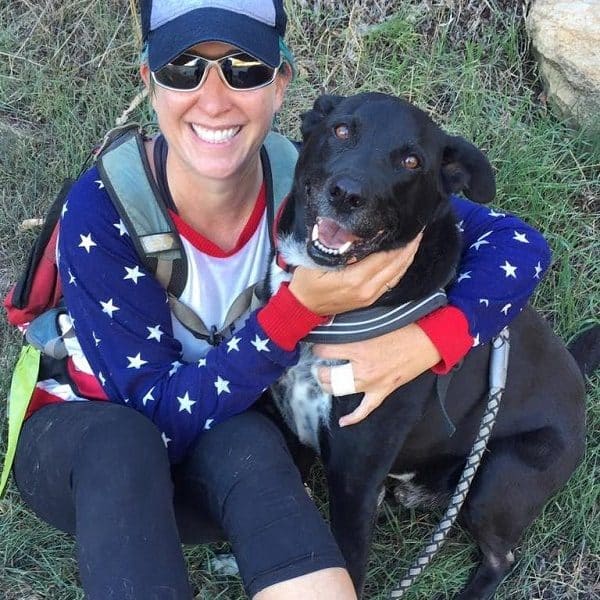 The luckiest mommy in all the world with the luckiest dog! Riggins and me. (Photo by Michelle Cramton.)