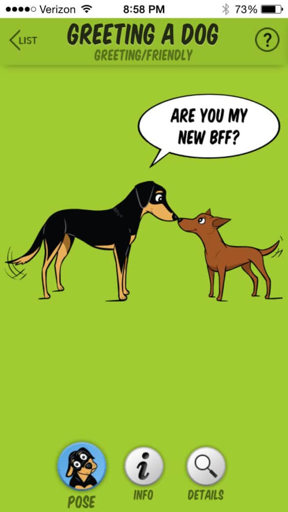 A happy greeting. (Image from Dog Decoder smartphone app/illustration by Lili Chin)