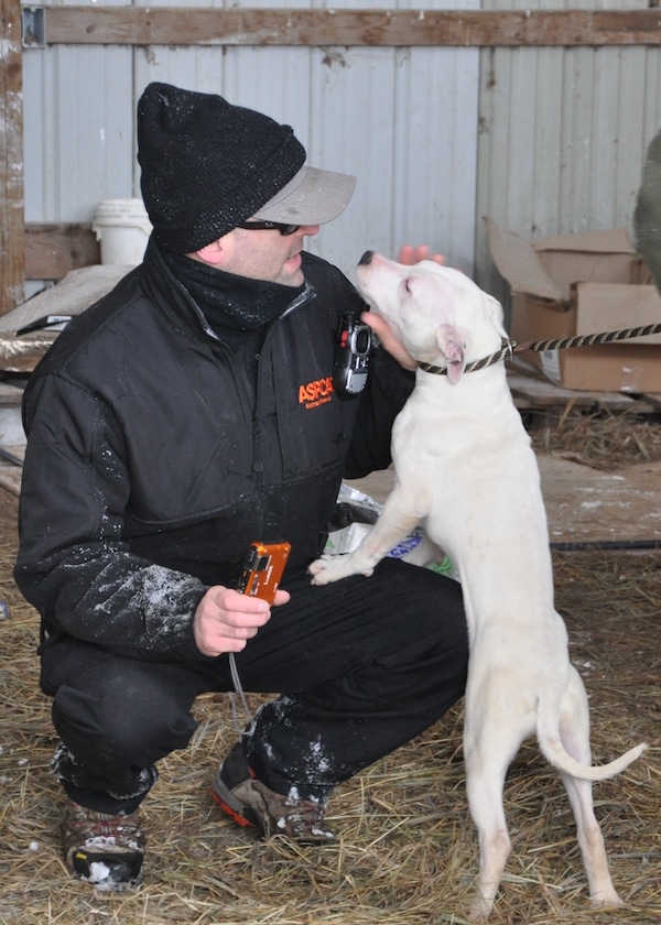 ASPCA President and CEO Matt Bershadker on location at a dog fighting raid in Missouri. (Photo courtesy ASPCA)