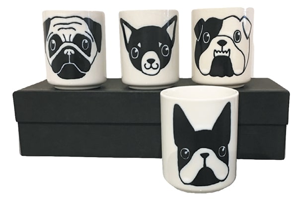 Sylvester & Co.'s Dog Face Mugs.
