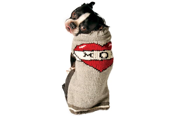 Chilly Dog Tattooed Mom Handmade Wool Sweater.