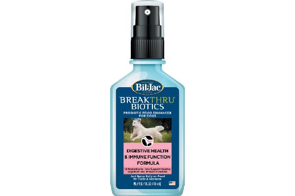 Bil-Jac BreakThru® Biotics Probiotic Food Spray for Dogs.