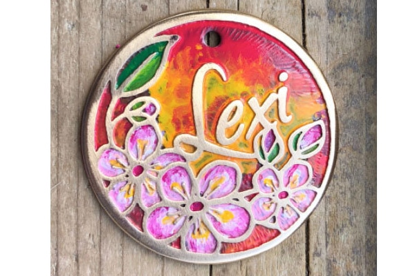 Cherry Blossoms Sakura — Dog Tag, Tag Me Pet Tags ($33). etsy.com/shop/TagMePetTags https://www.etsy.com/shop/TagMePetTags https://www.etsy.com/listing/613526119/cherry-blossoms-sakura-dog-tag-pet-id