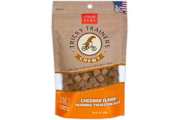 Chewy Tricky Trainers Dog Treats: Cheddar, Cloud Star (prices vary by retailer). cloudstar.com