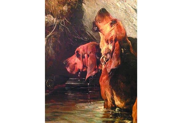 Photo credit: John Sargent Noble, On The Scent (detail), Oil on canvas, Gift of Mr. & Mrs. Robert V. Lindsay, Collection of the AKC Museum of the Dog, St. Louis, MO