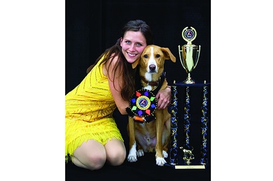 2018 National Stunt Dog Champions Chrissy Joy and Beasley.