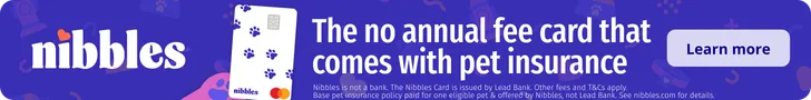 Nibbles — the no annual fee card that comes with pet insurance
