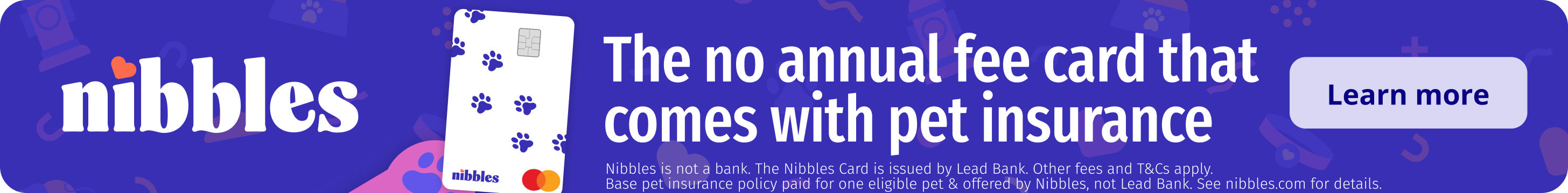 Nibbles — the no annual fee card that comes with pet insurance