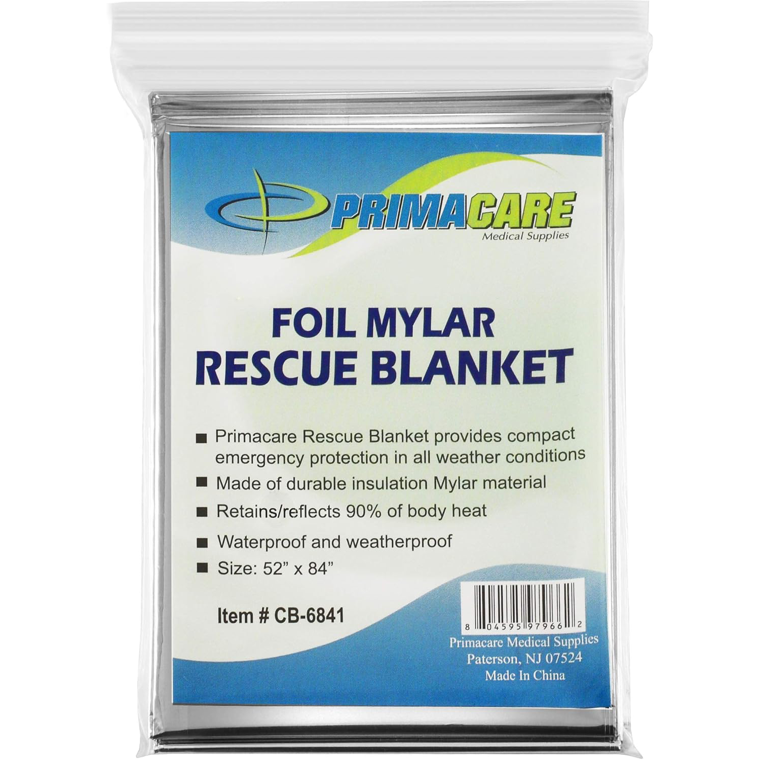 Primacare Emergency Foil Mylar Thermal Blanket