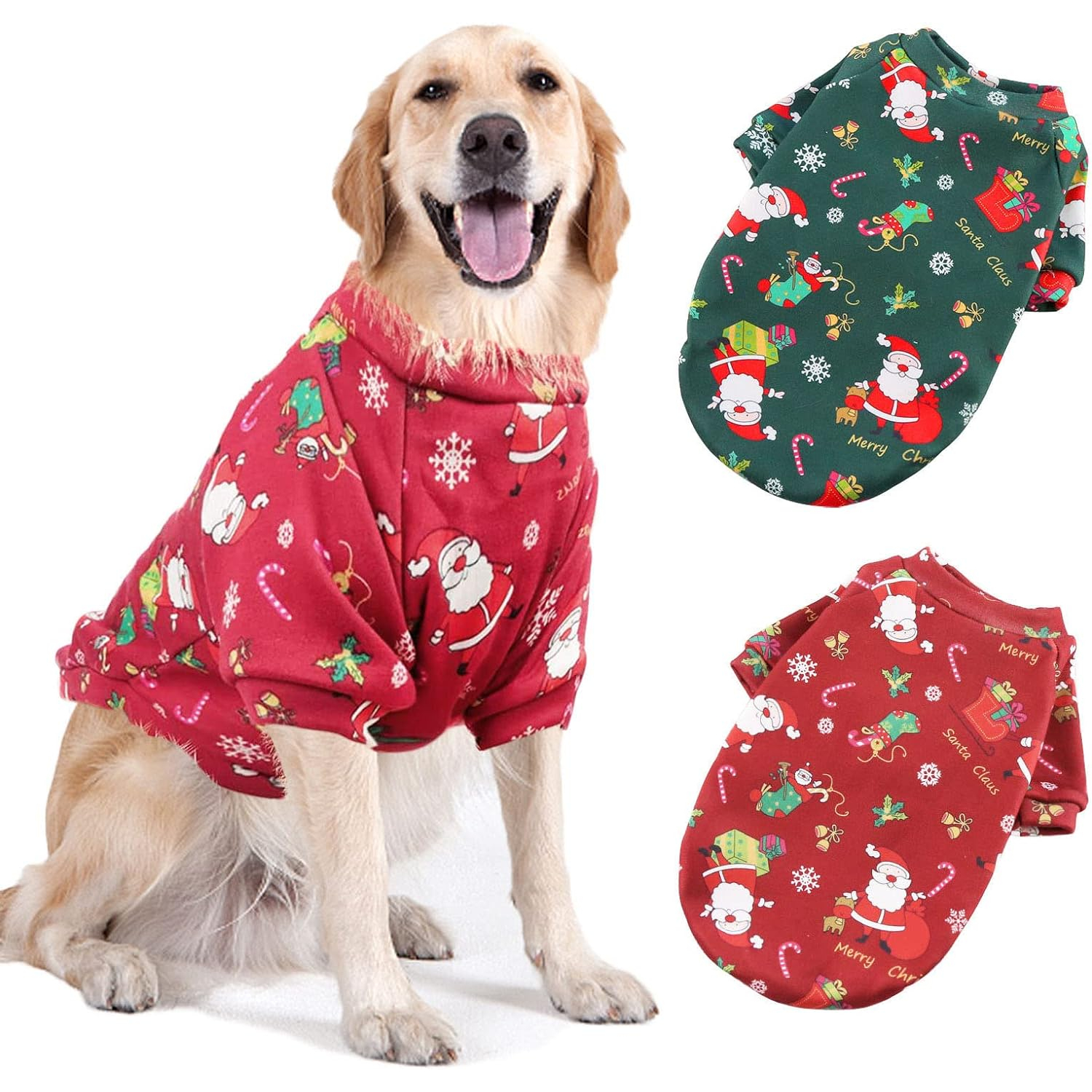 2 Pack Large Dog Christmas Sweaters