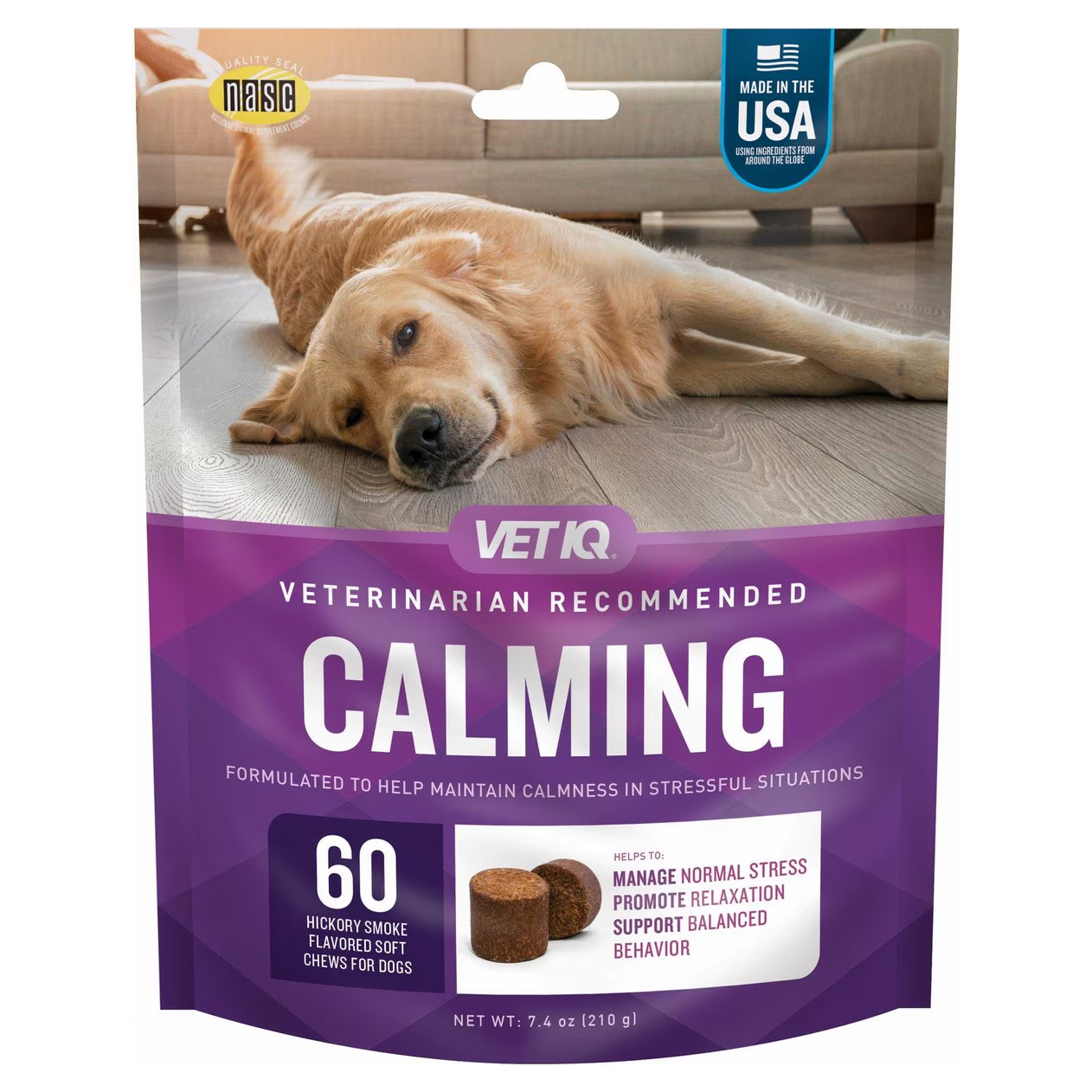 VetIQ Calming Soft Chew Calming Supplement for Dogs