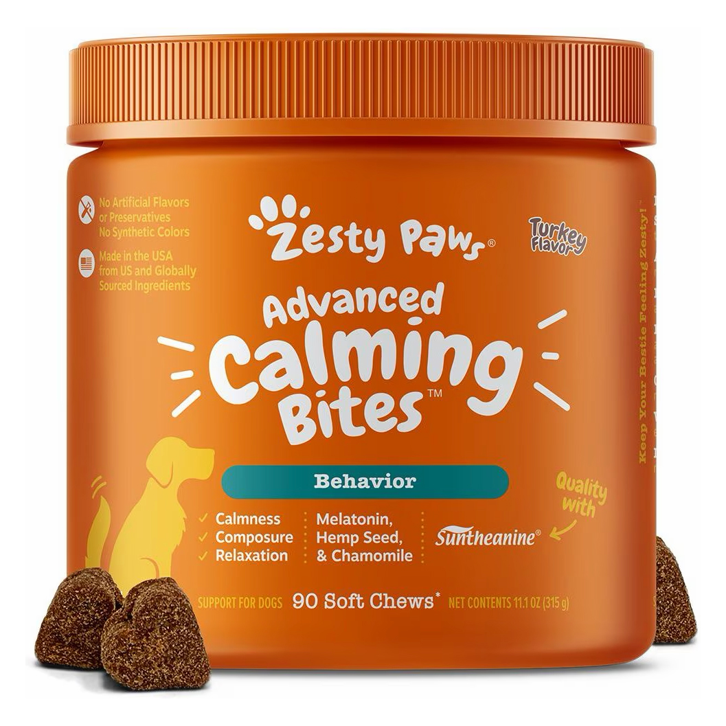Zesty Paws Advanced Hemp Melatonin Calming Bites for Dogs