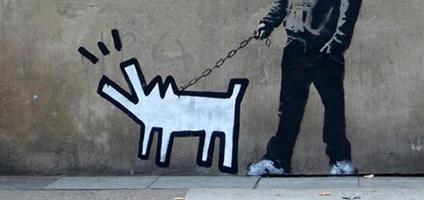 Graffiti Artist Banksy Gets Doggy
