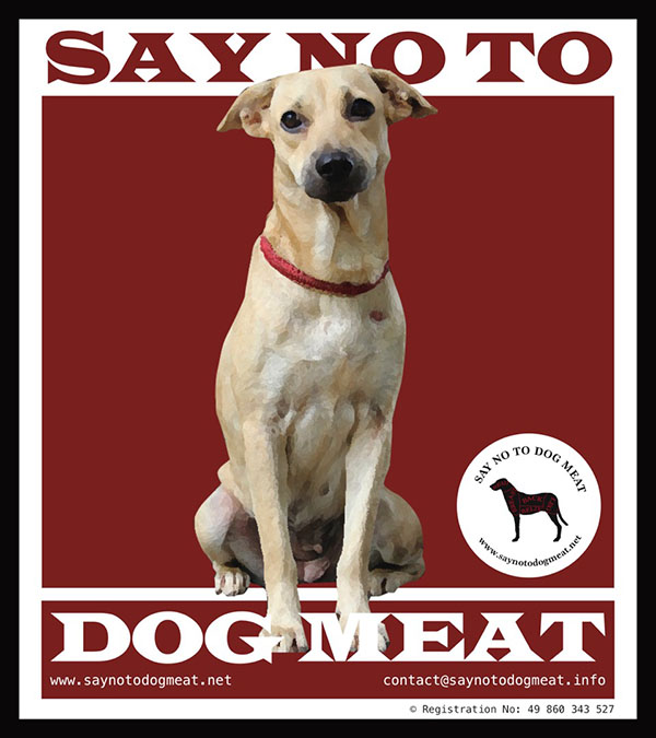 SayNoToDogMeat.Net Global March poster.