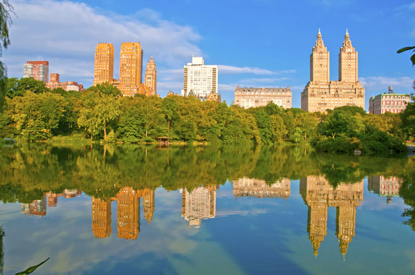 Skyline of the Upper West Side, as seen from Central Park by Shutterstock.