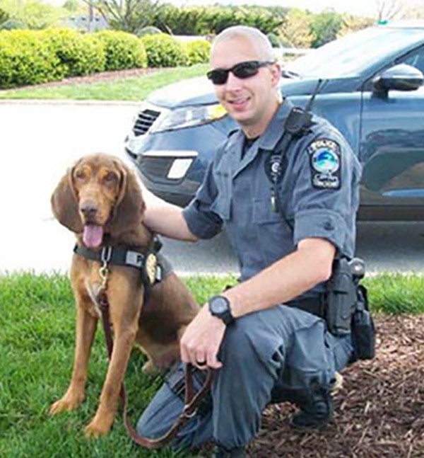 Zane with his handler, Jerahmy Williams