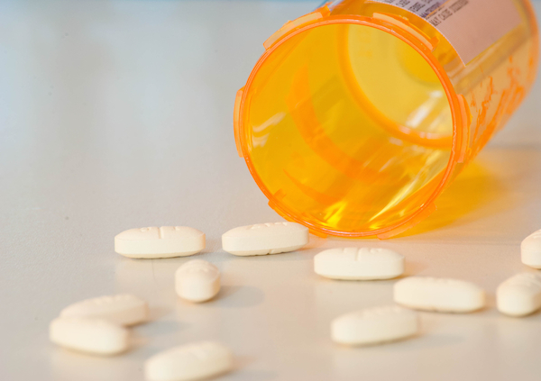 Pill botle on countertop