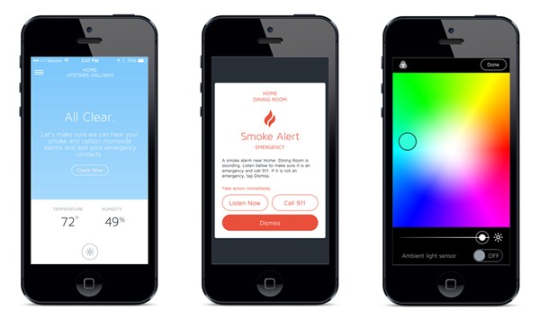 Leeo Smart Alert screens