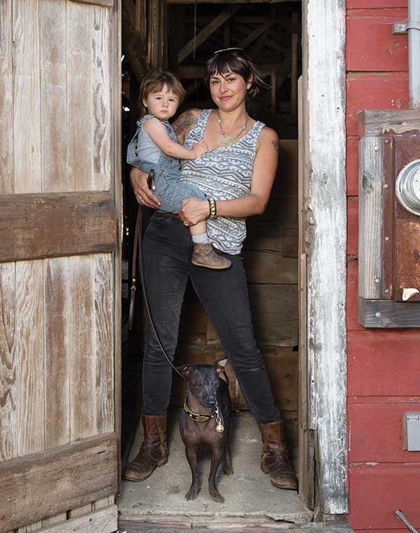 Ana Poe with her son and dog. (Courtesy Molly Decoudreaux)
