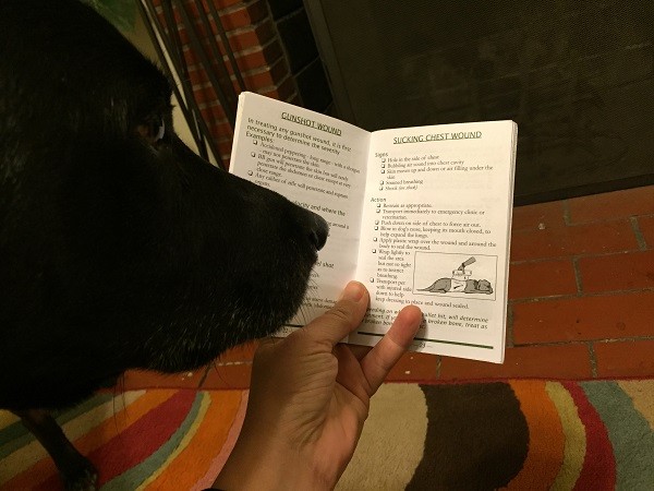 Riggins hopes he doesn't have to ever use this page of the the First Aid manual!
