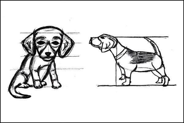how to draw an easy puppy