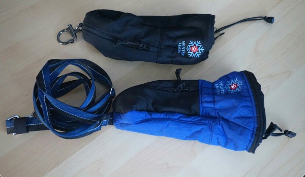 The Swivel Shackle and the Full Winter leash -- similar but different. (Photo by Heather Marcoux)