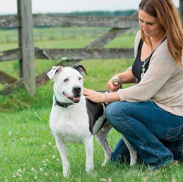 Melissa Borden, founder of the Devoted Barn, with Lefty. (Photo by Mike Walzak)