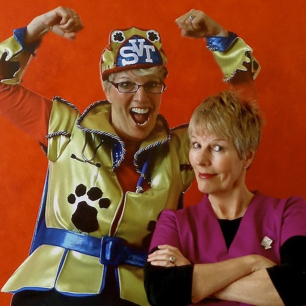 Sandra Lean-Leighton and her alter ego, Super Vet Tech. (Photo courtesy Sandra Lean-Leighton)
