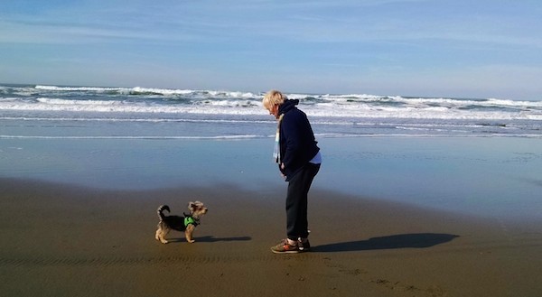 Herbie and I at the beach. (Photo by Anna Van der Heide)