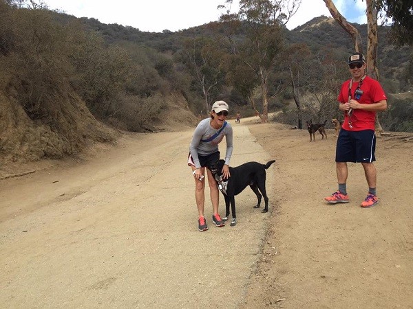 We don't know that person. Riggins doesn't care. She should pet him anyway. (Photo by Wendy Newell)