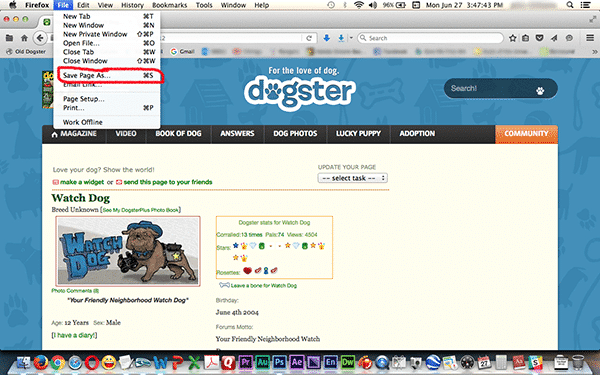 Save as a Web Page Archive: Step 1