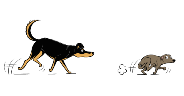 Predatory stalking or chase is not fun. (Illustration by Lili Chin)