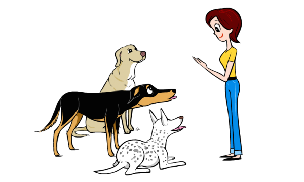 Training the basics humanely makes a dog much more adoptable. (Illustration by Lili Chin/courtesy Dog Decoder Smartphone App)