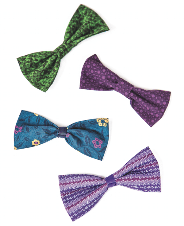 These dapper bow ties don't require sewing. (Photo by Gina Cioli/Lumina Media)