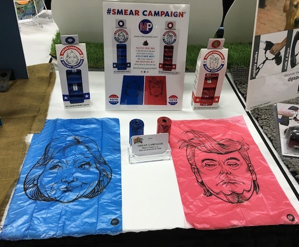 Hilary and Trump poop bags. (Photo by Melissa L. Kauffman)