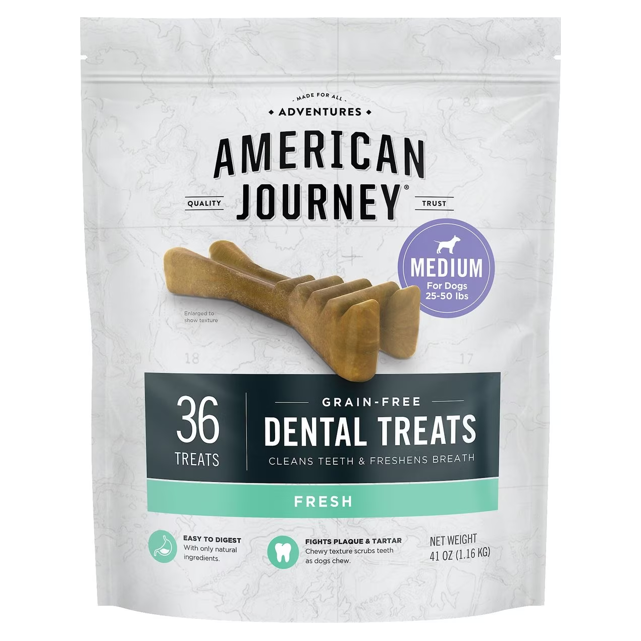 American Journey Grain Free Dental Dog Treats Mint Flavor