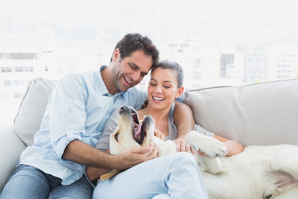 Couple with dog by Shutterstock.