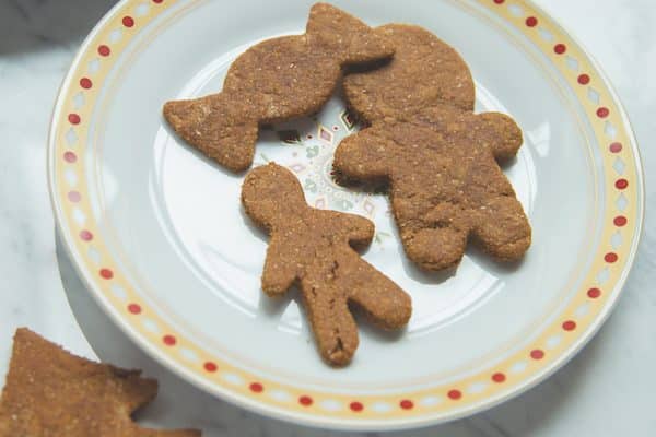 Gingerbread cookies for dogs and humans.