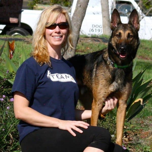 Lianne with Rex on dry land. (Photo courtesy Lianne Shinton)