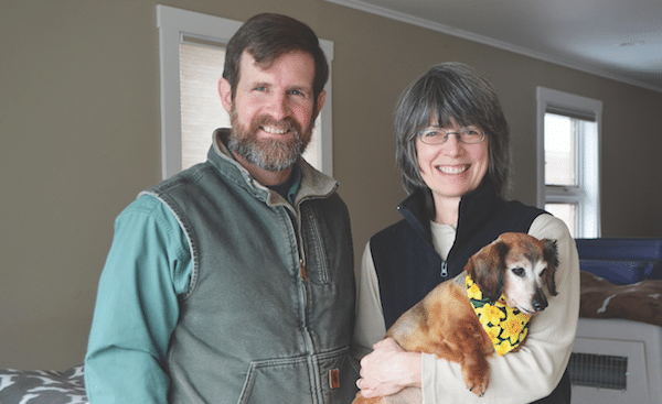 Steve and Alayne with Sophie, a blind Dachshund. (Photo courtesy Rolling Dog Farm)