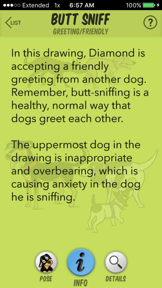 Illustration from the Dog Decoder smartphone app, illustrated by Lili Chin.