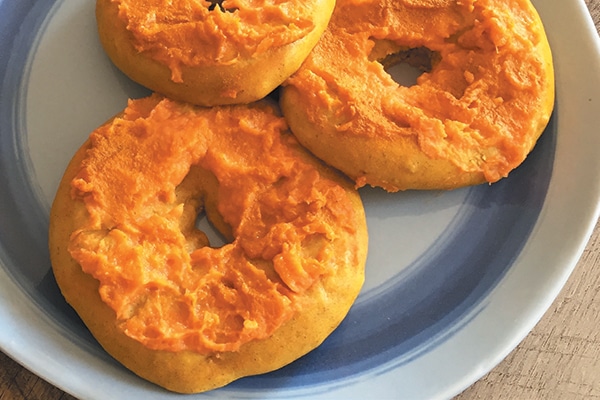 Dog-friendly Terrific Turmeric Doughnuts.