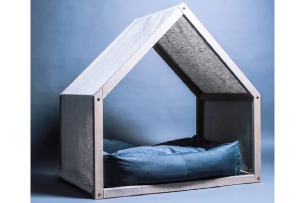 Modern dog house with a linen cover, Shop KMD Designs ($140).