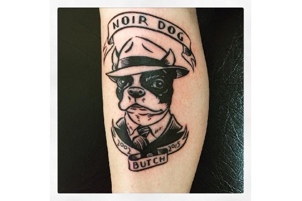 Christa Faust's dog tattoo.